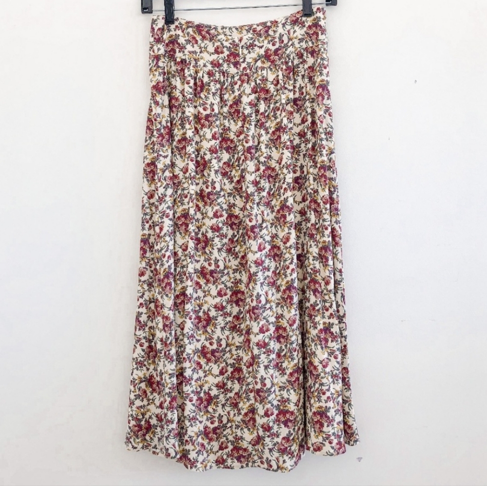 Sezane Maria Red Floral Midi Skirt | 36 - Picture 4 of 11